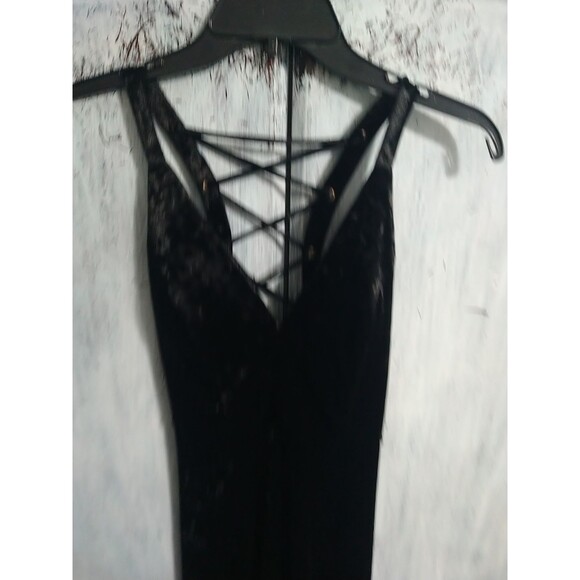 Windsor Maxi Sleeveless Velor Lace Back Dress Black Sm Y2K Wimsygoth Vintage... - Picture 8 of 16